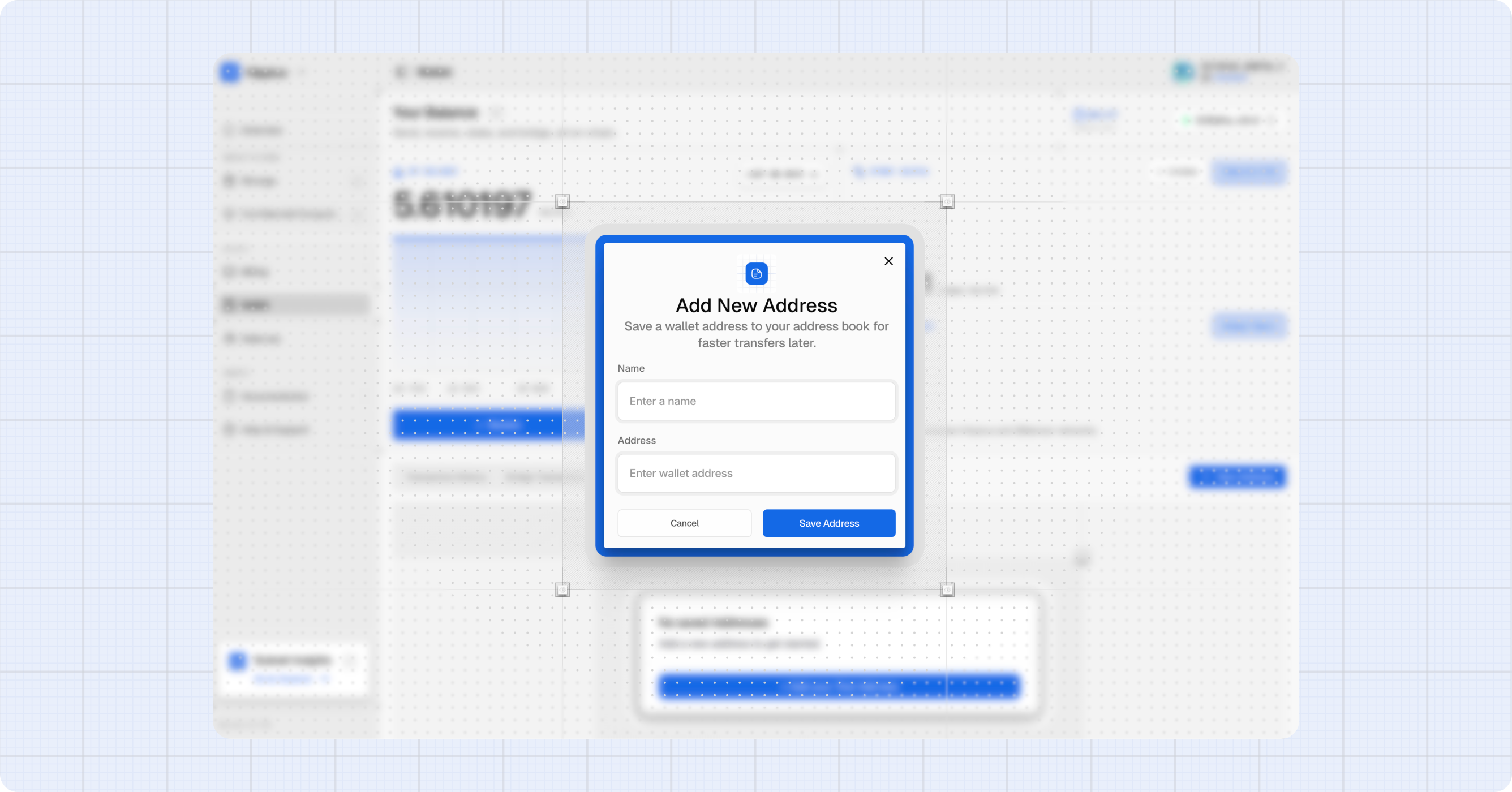 Add new address dialog