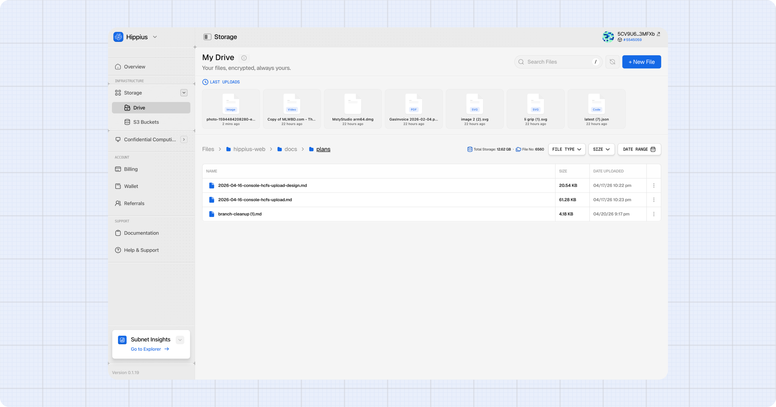 Drive page overview