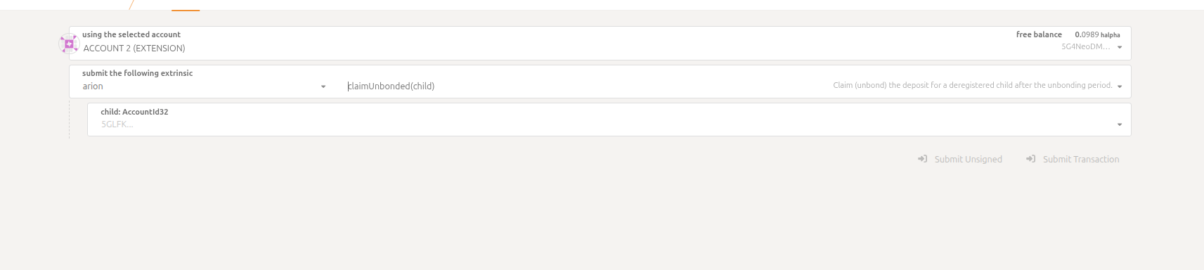 Claim Unbonded in Arion