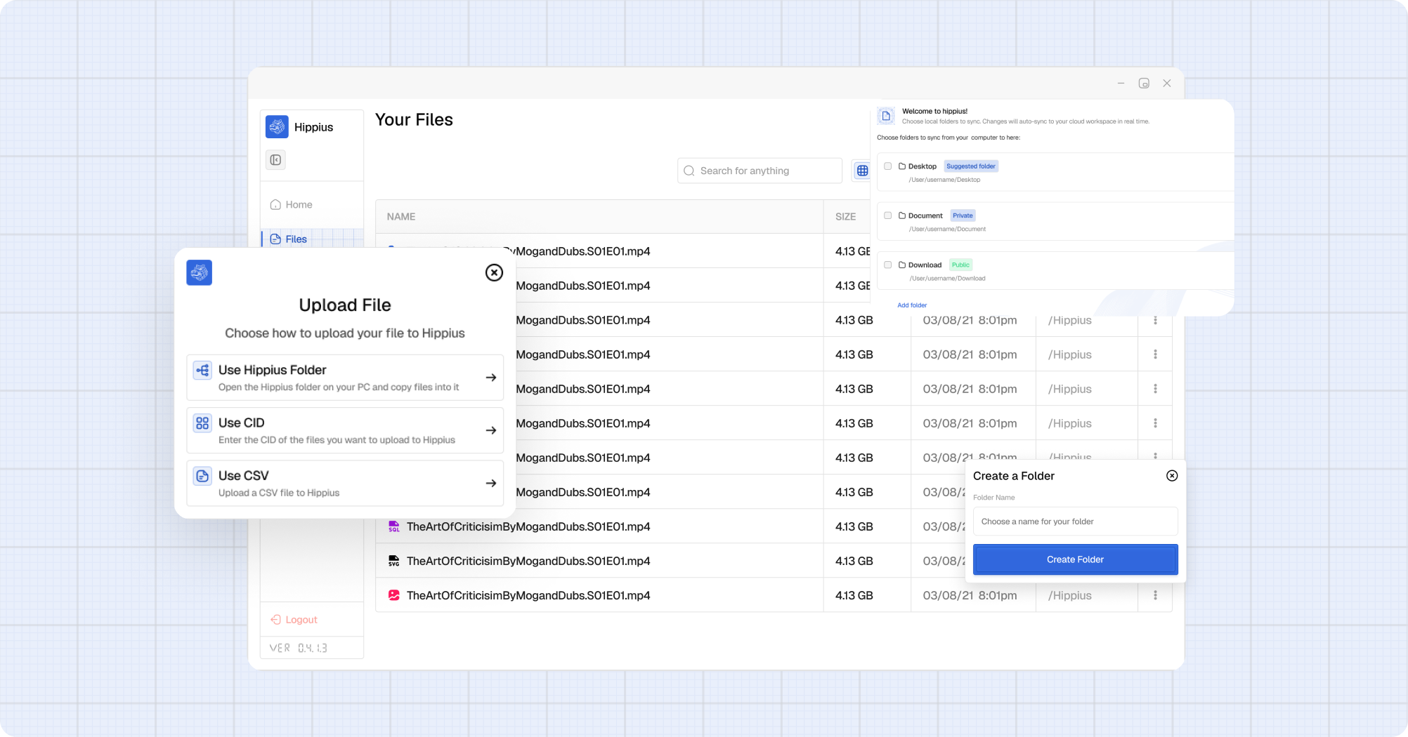 Desktop App — Files screen