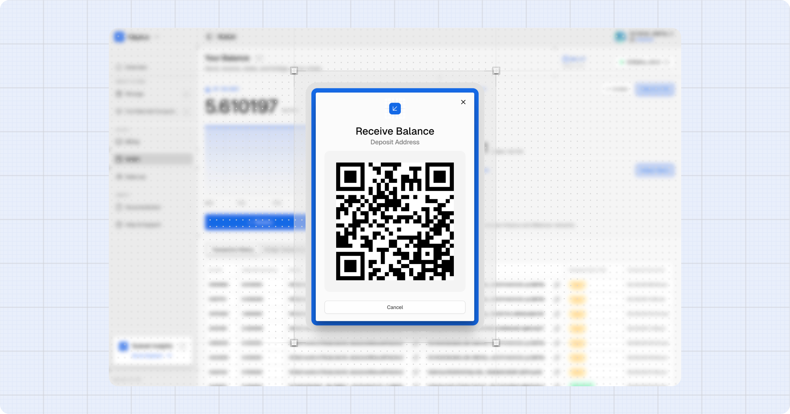 Receive dialog
