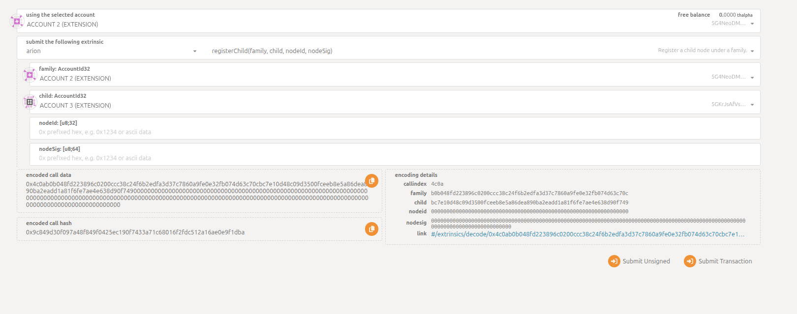 Register Child in Arion
