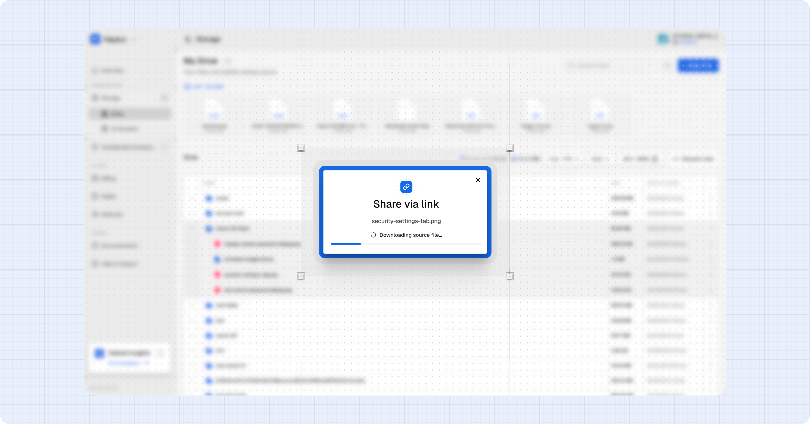 Share creation progress dialog