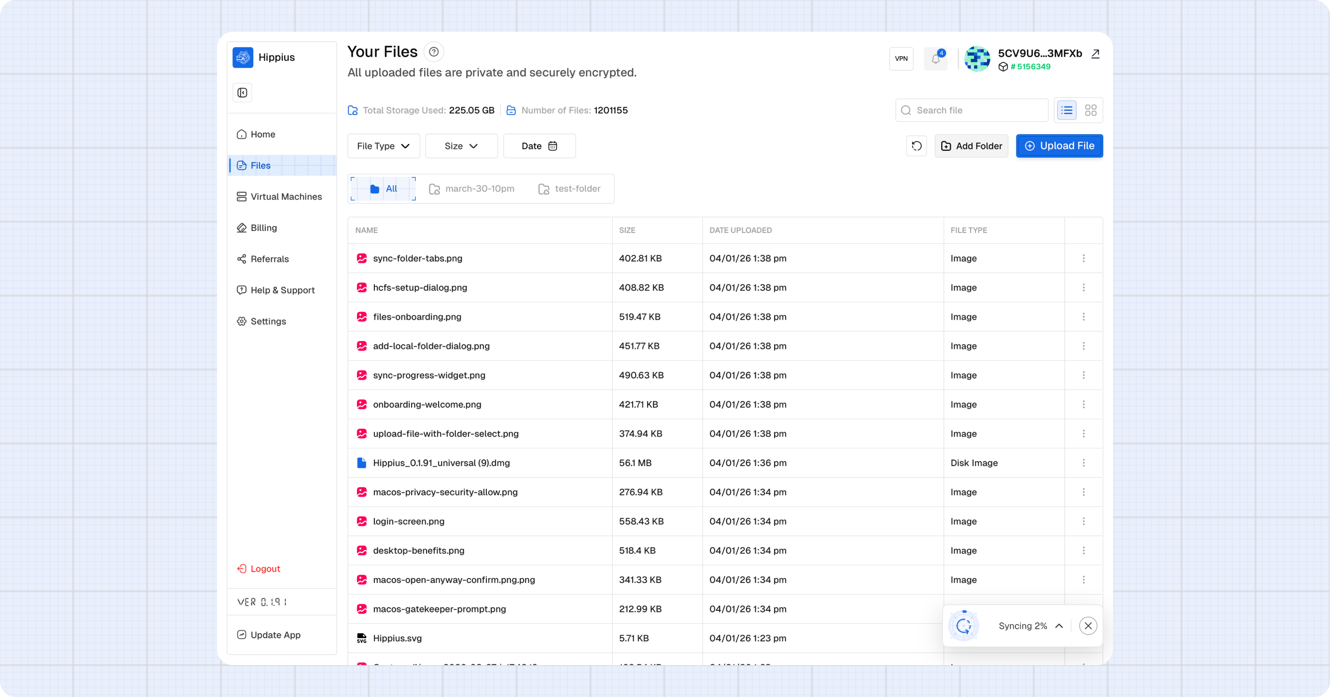 Sync widget collapsed