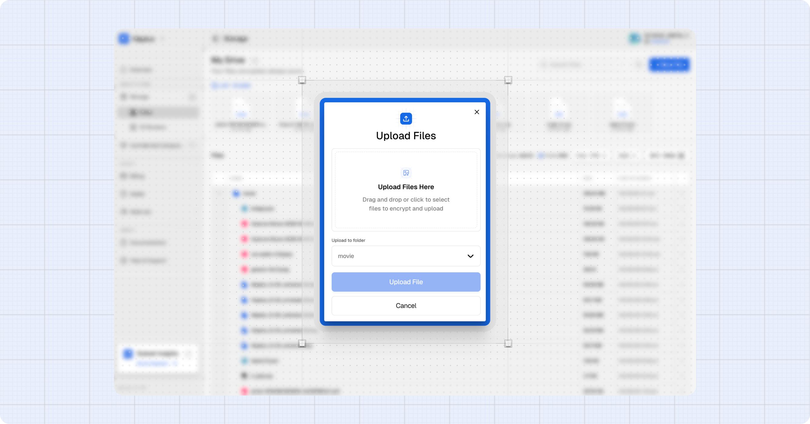 Upload dialog