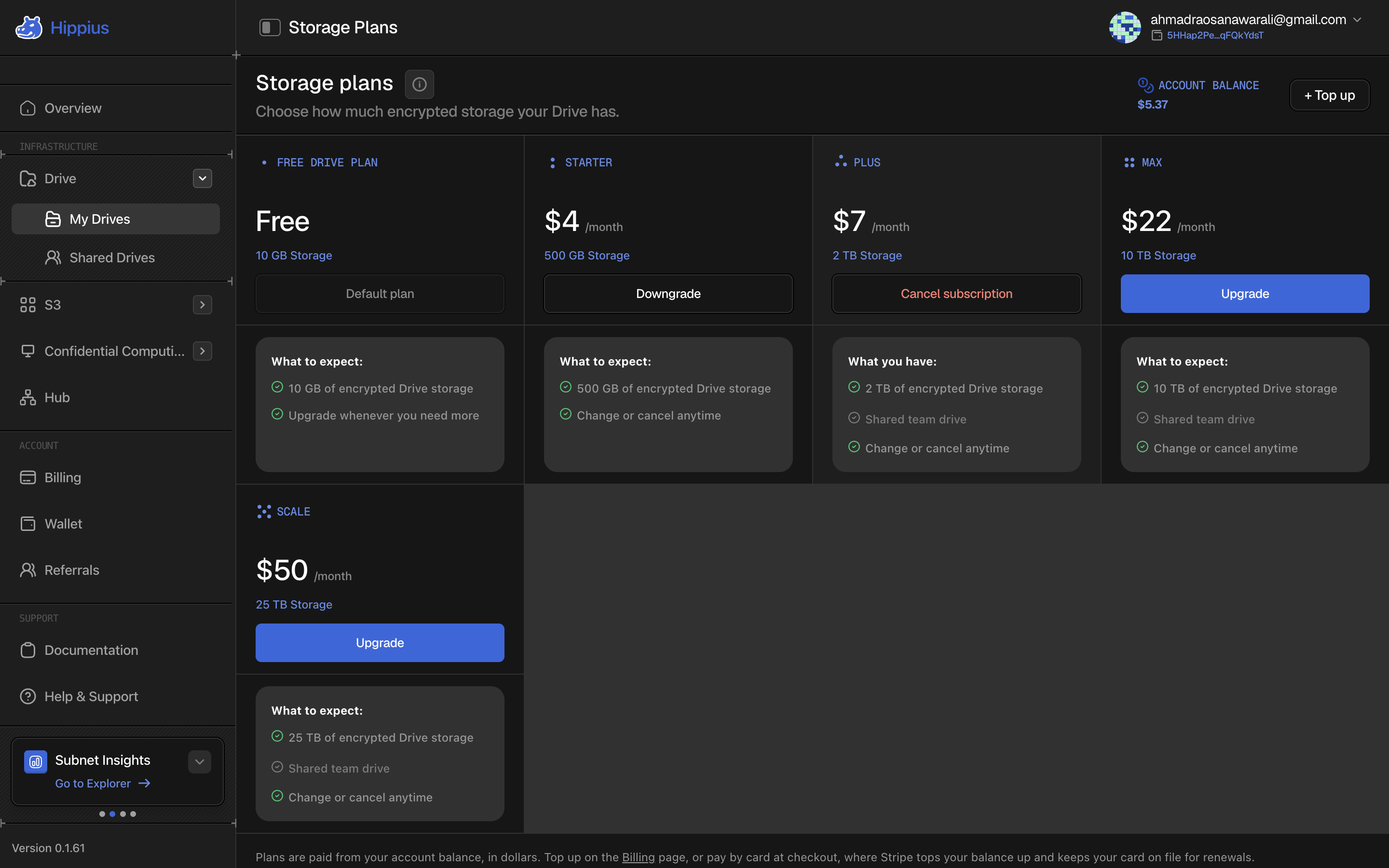 Drive storage plans