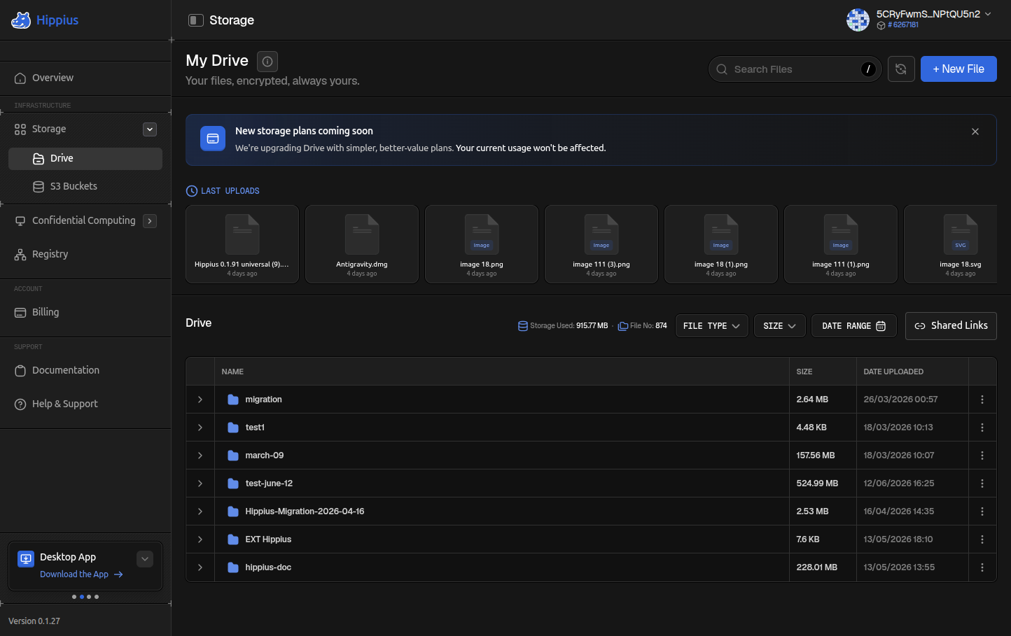Drive page overview