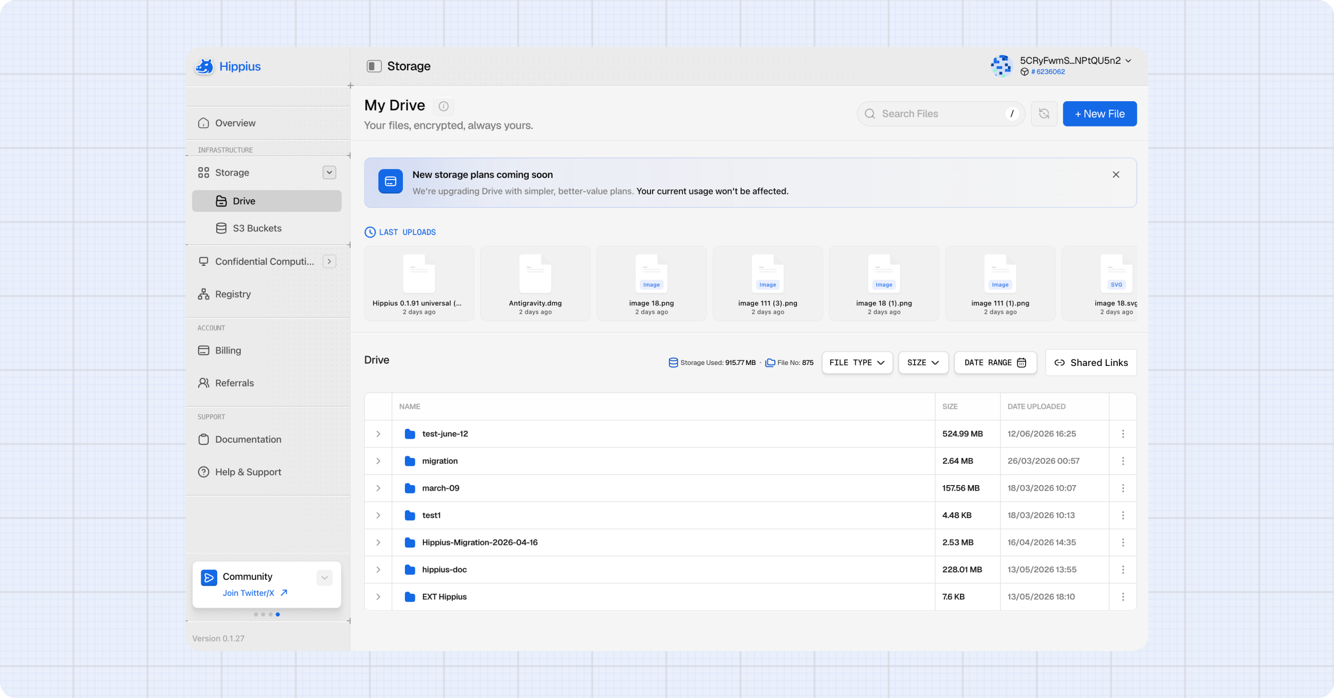 Drive page overview