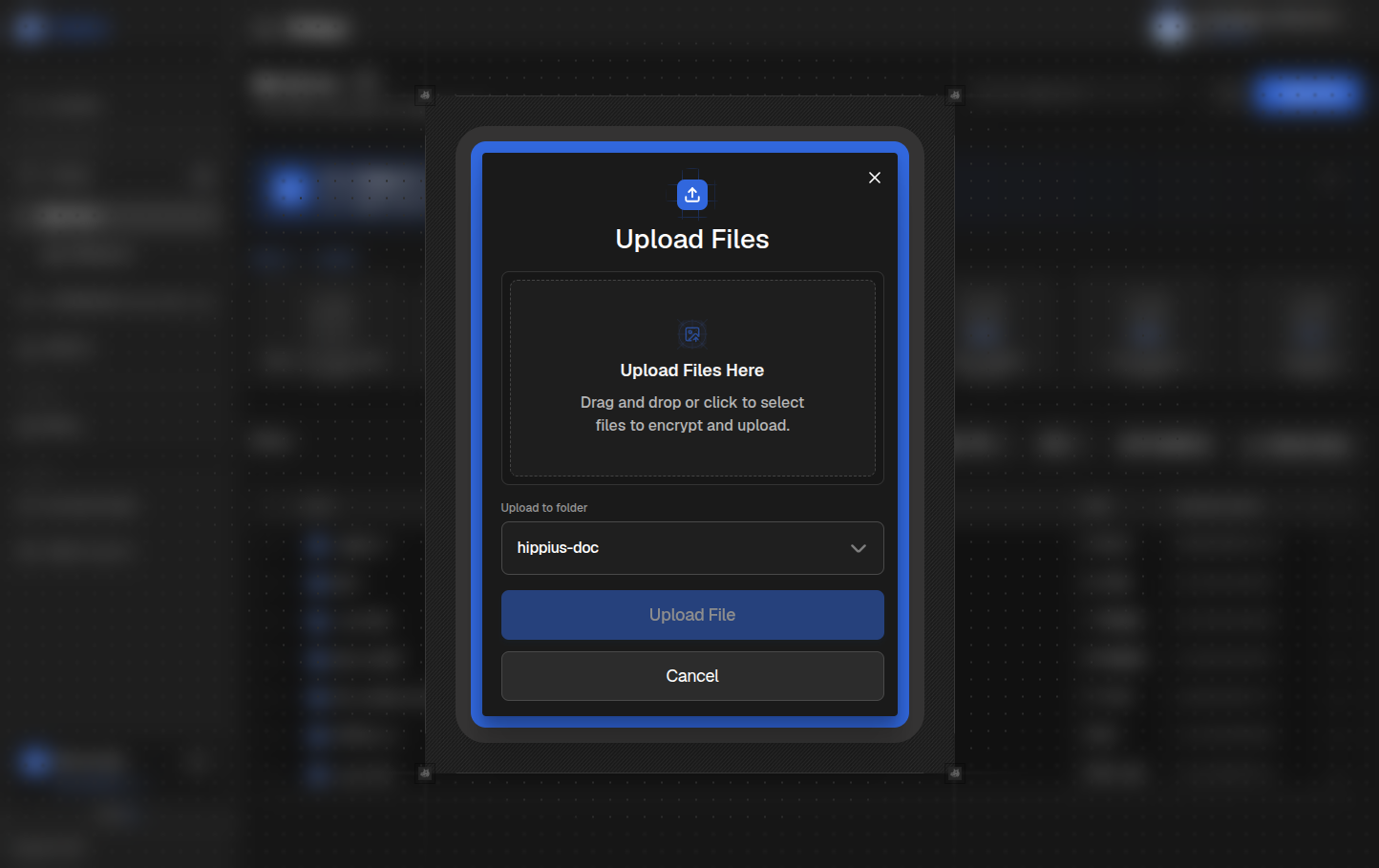 Upload dialog
