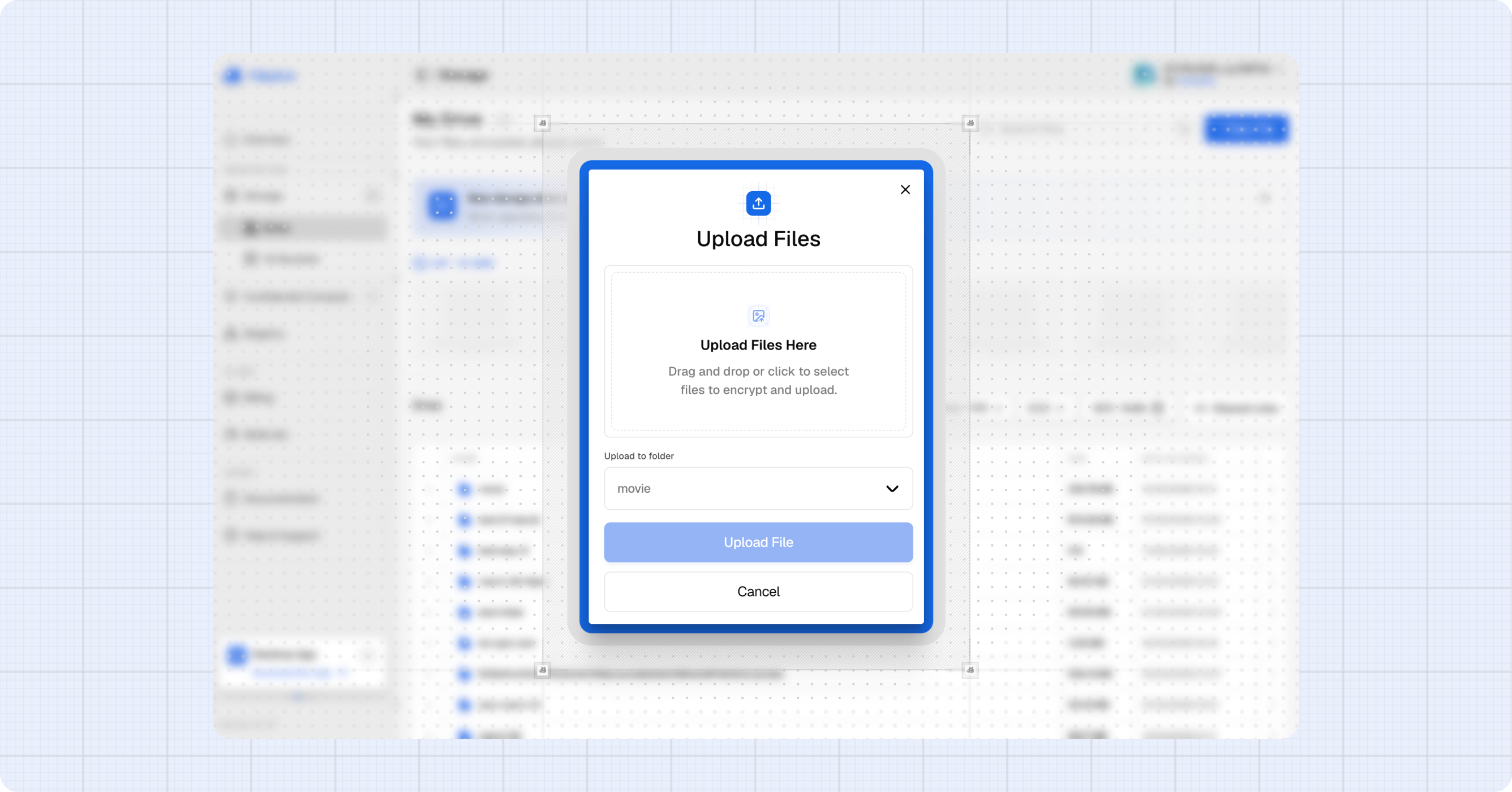 Upload dialog