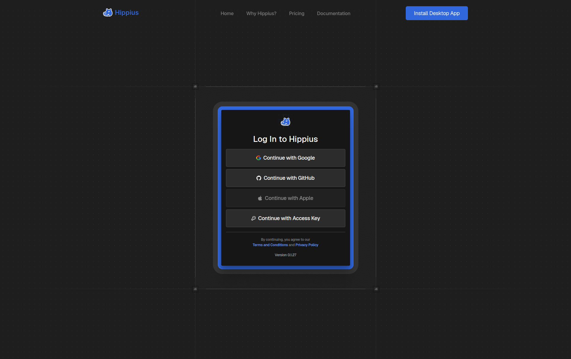 Console login screen