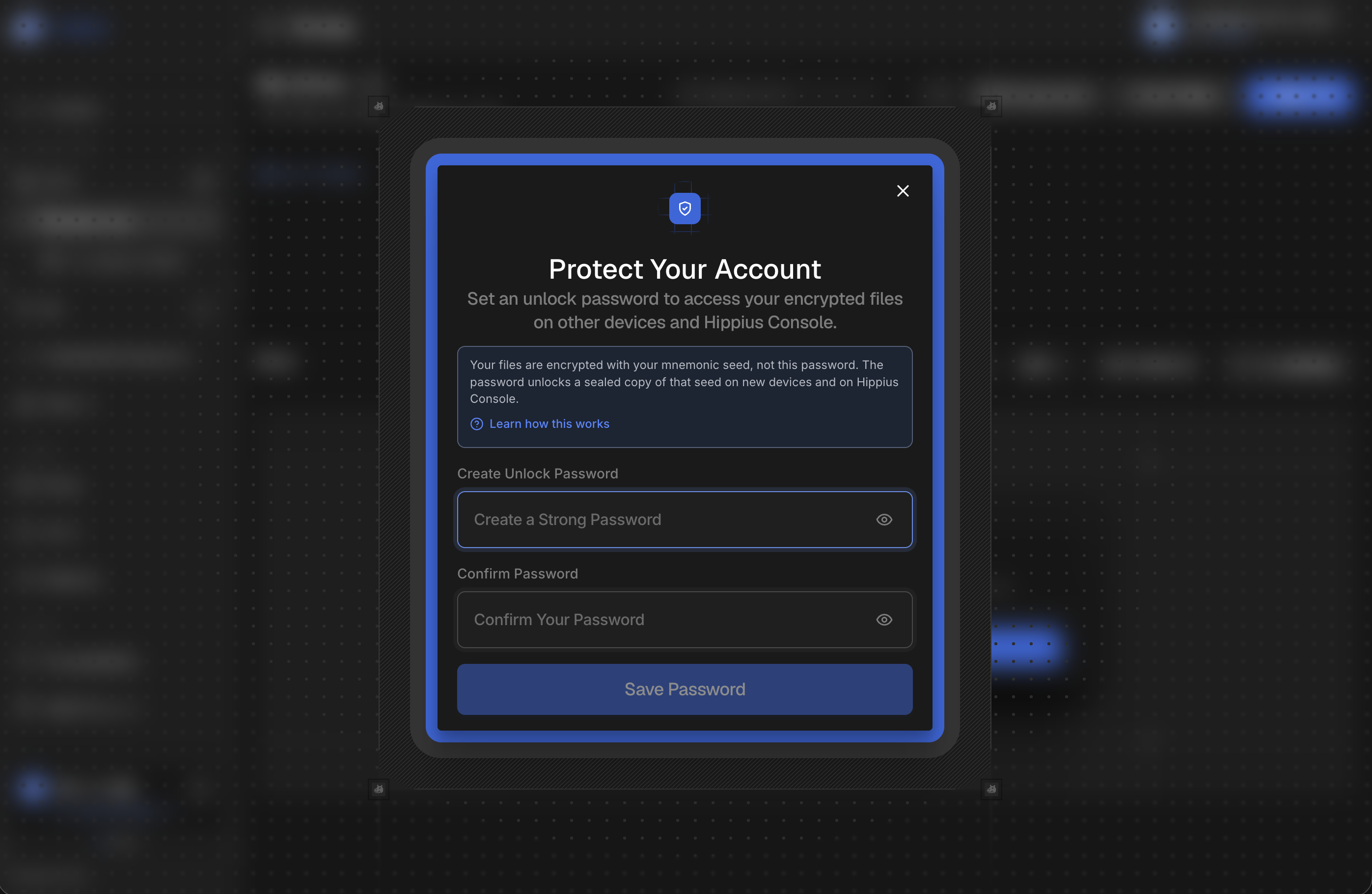 Setting up an unlock password