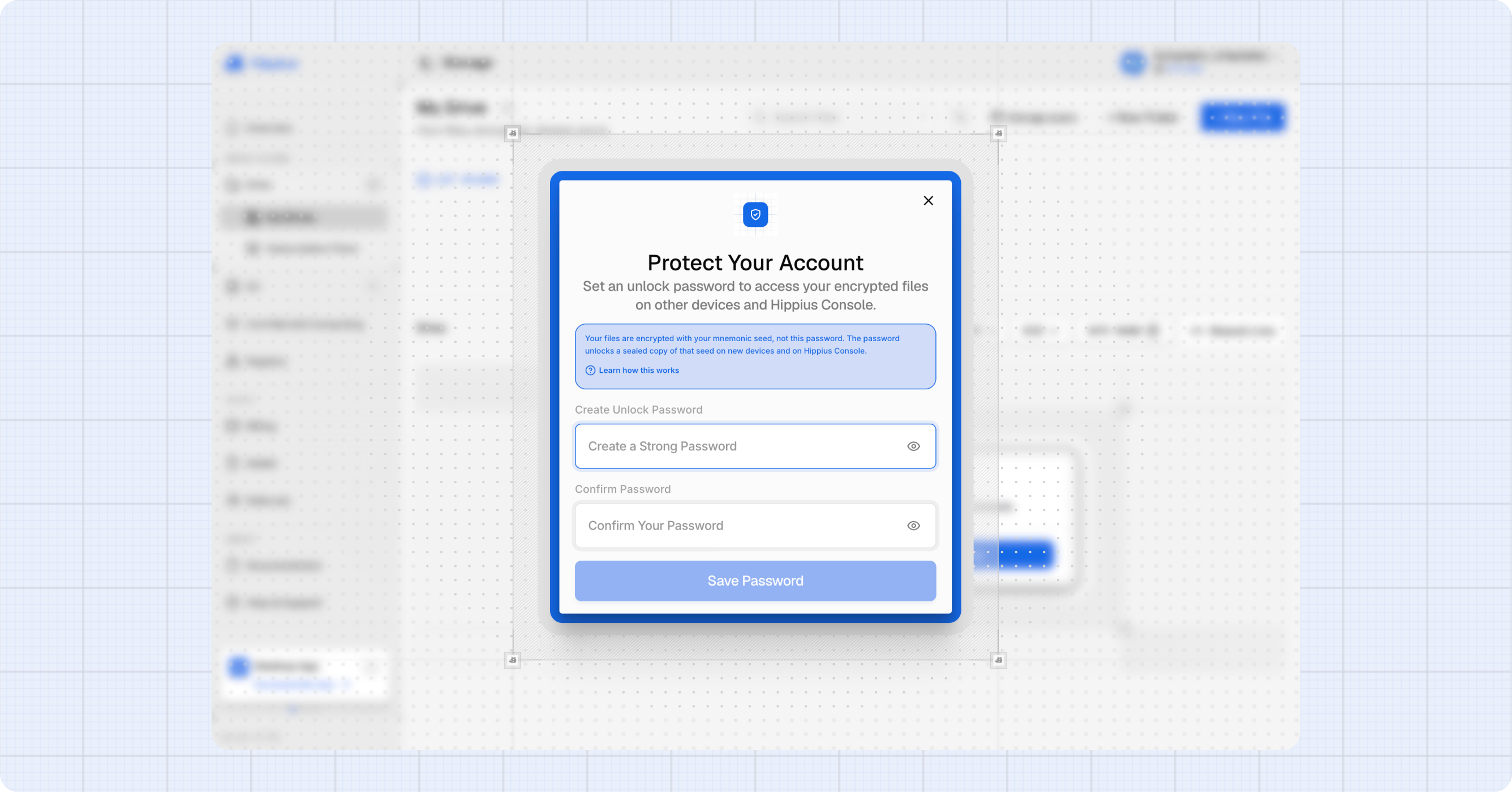 Setting up an unlock password