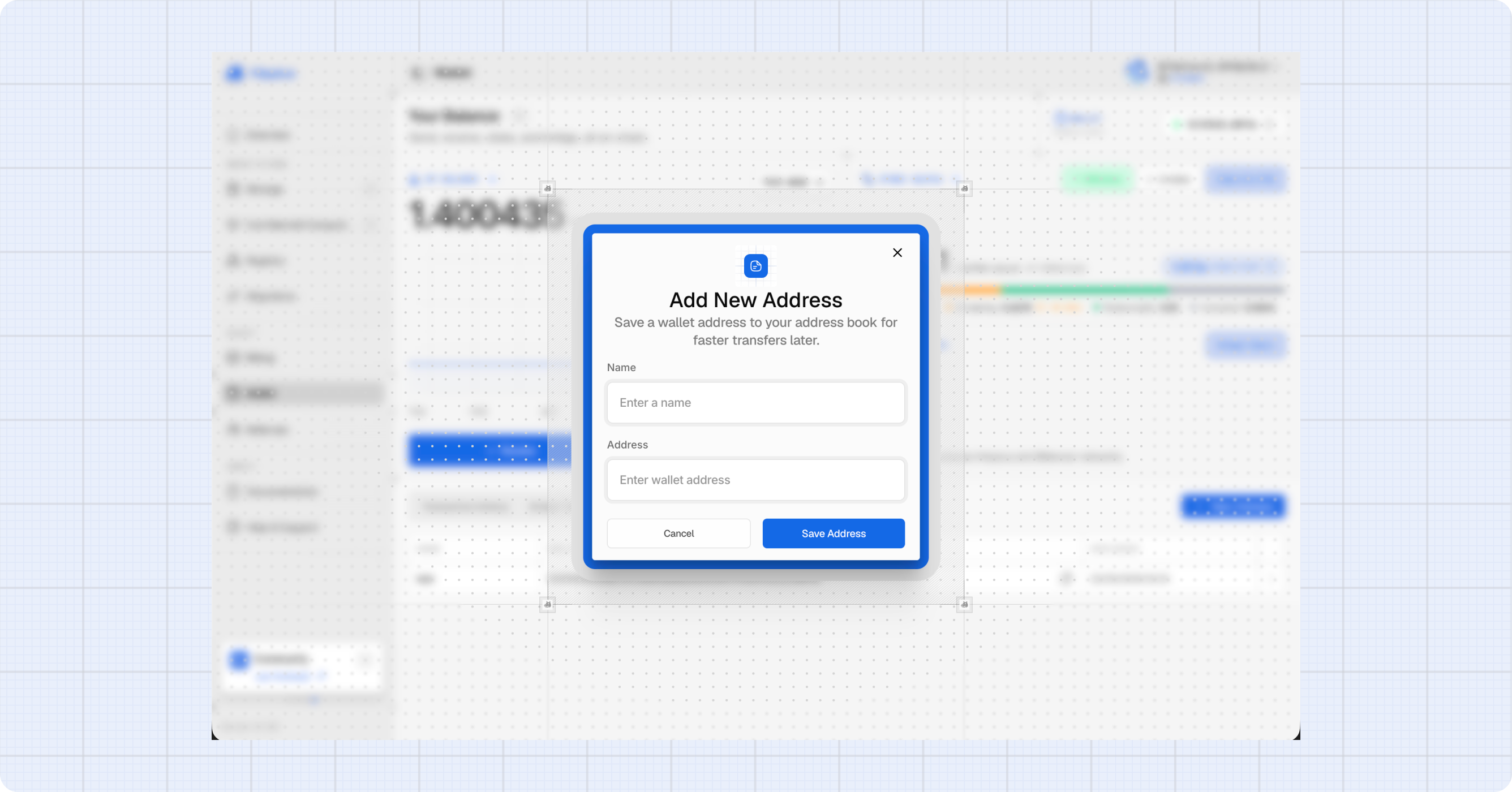 Add new address dialog