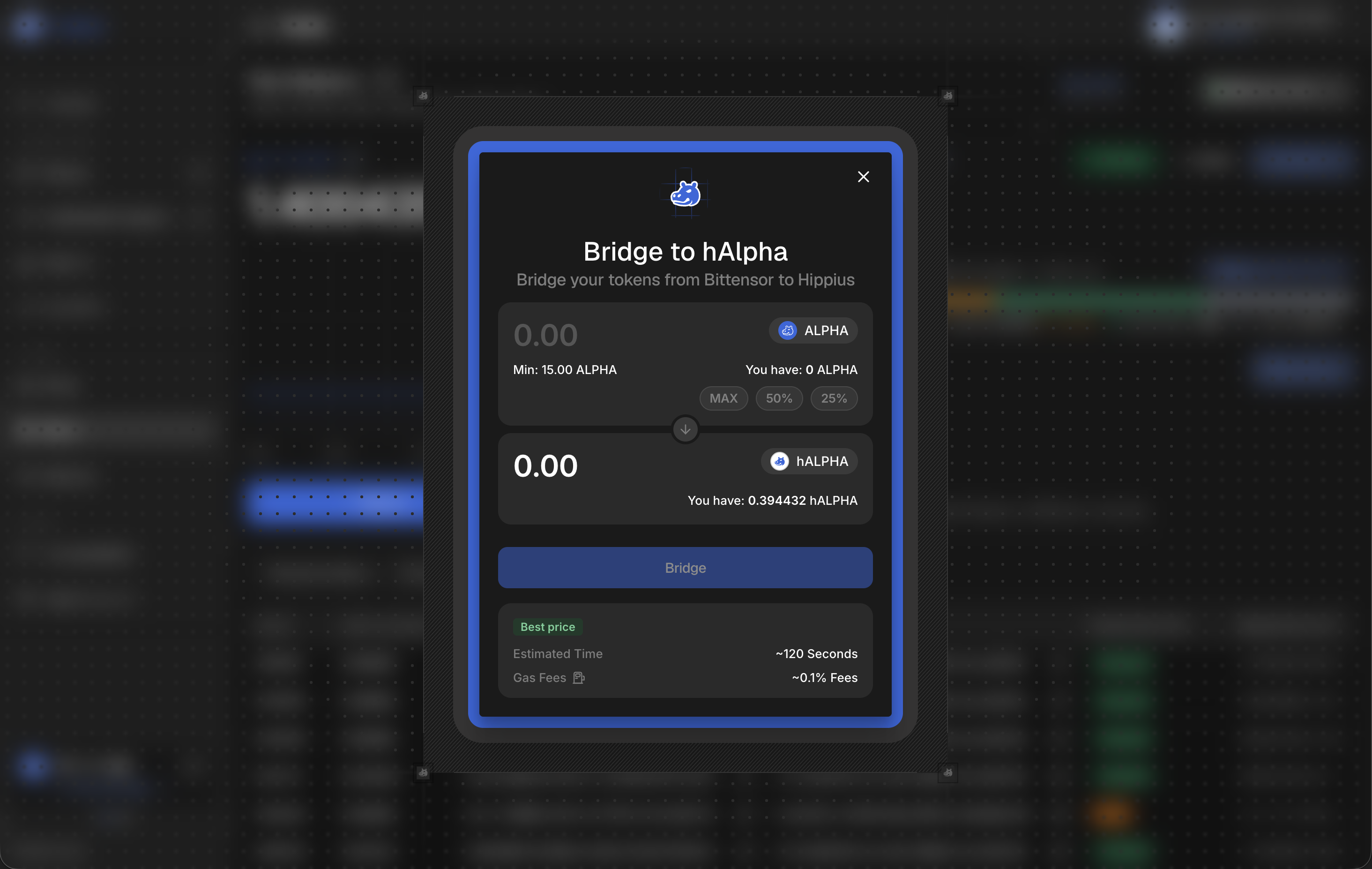 Bridge dialog