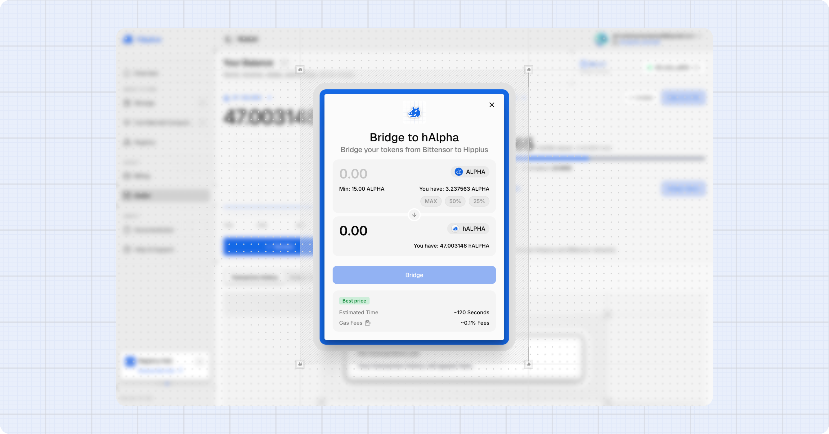 Bridge dialog