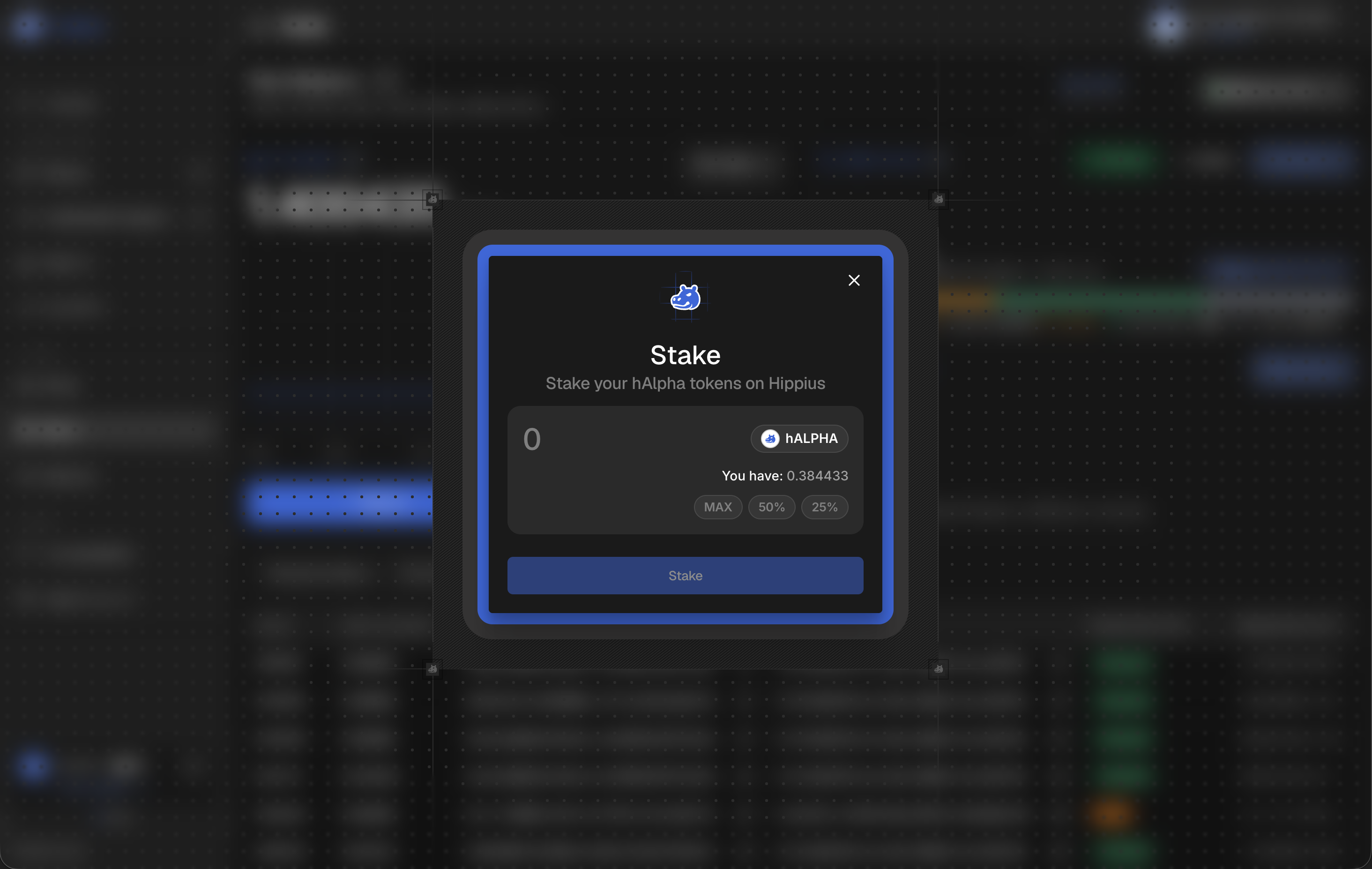 Stake dialog