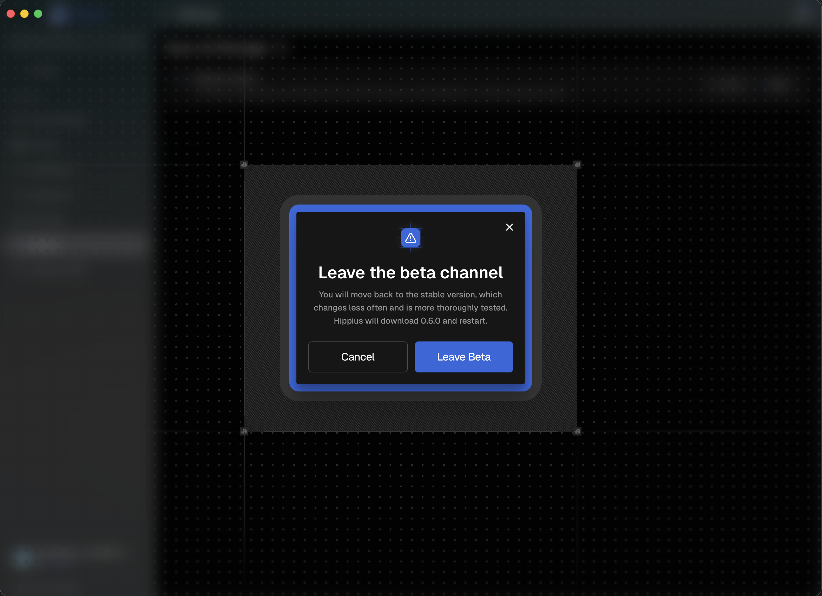 Leaving the beta channel from Settings