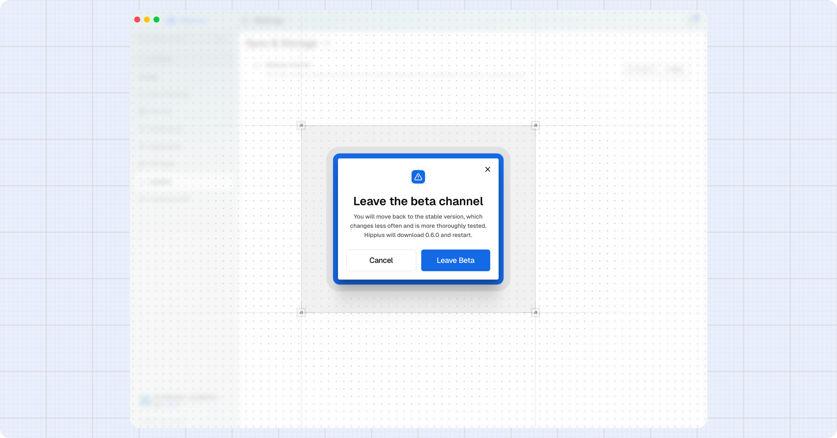 Leaving the beta channel from Settings