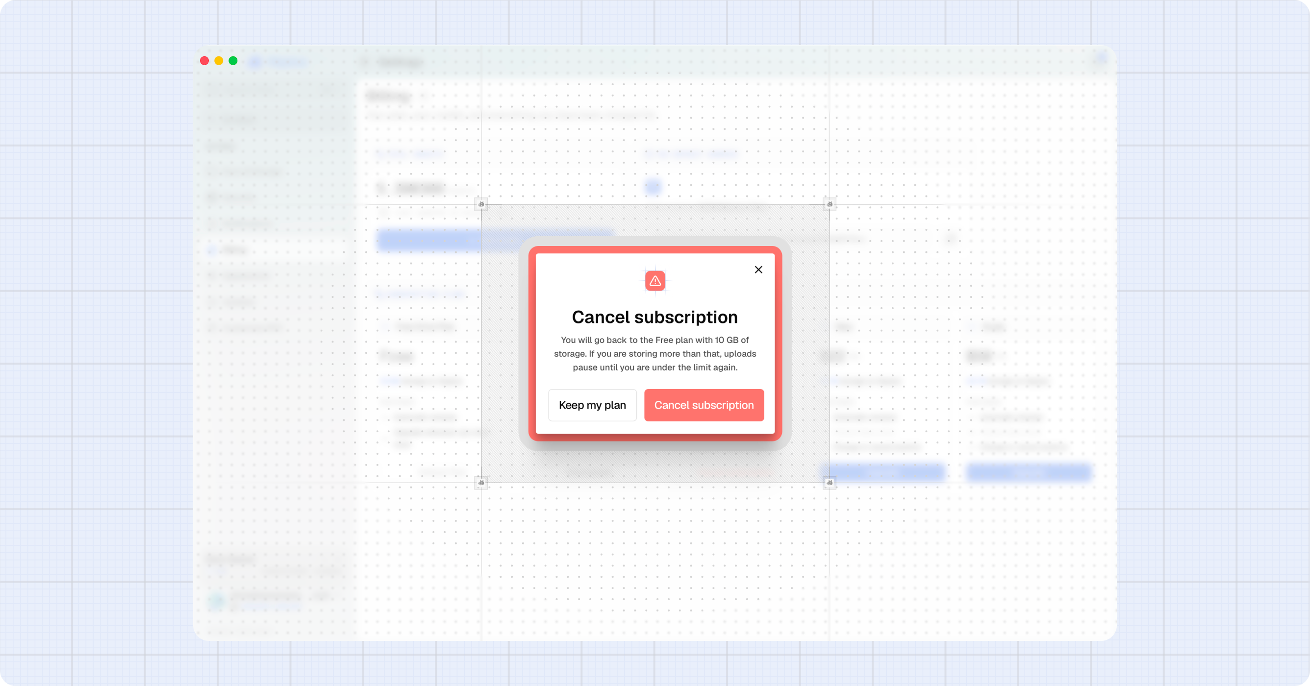 Cancel subscription confirmation