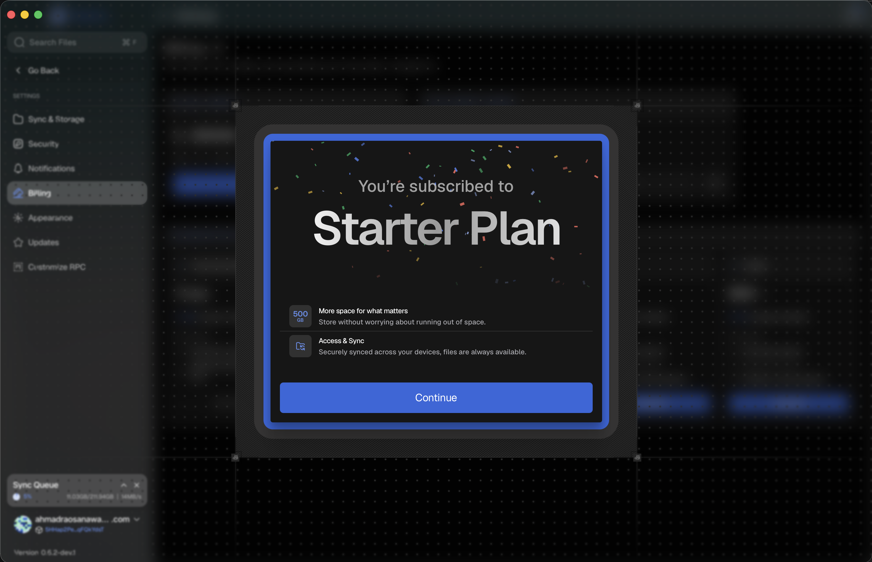Plan subscribed confirmation