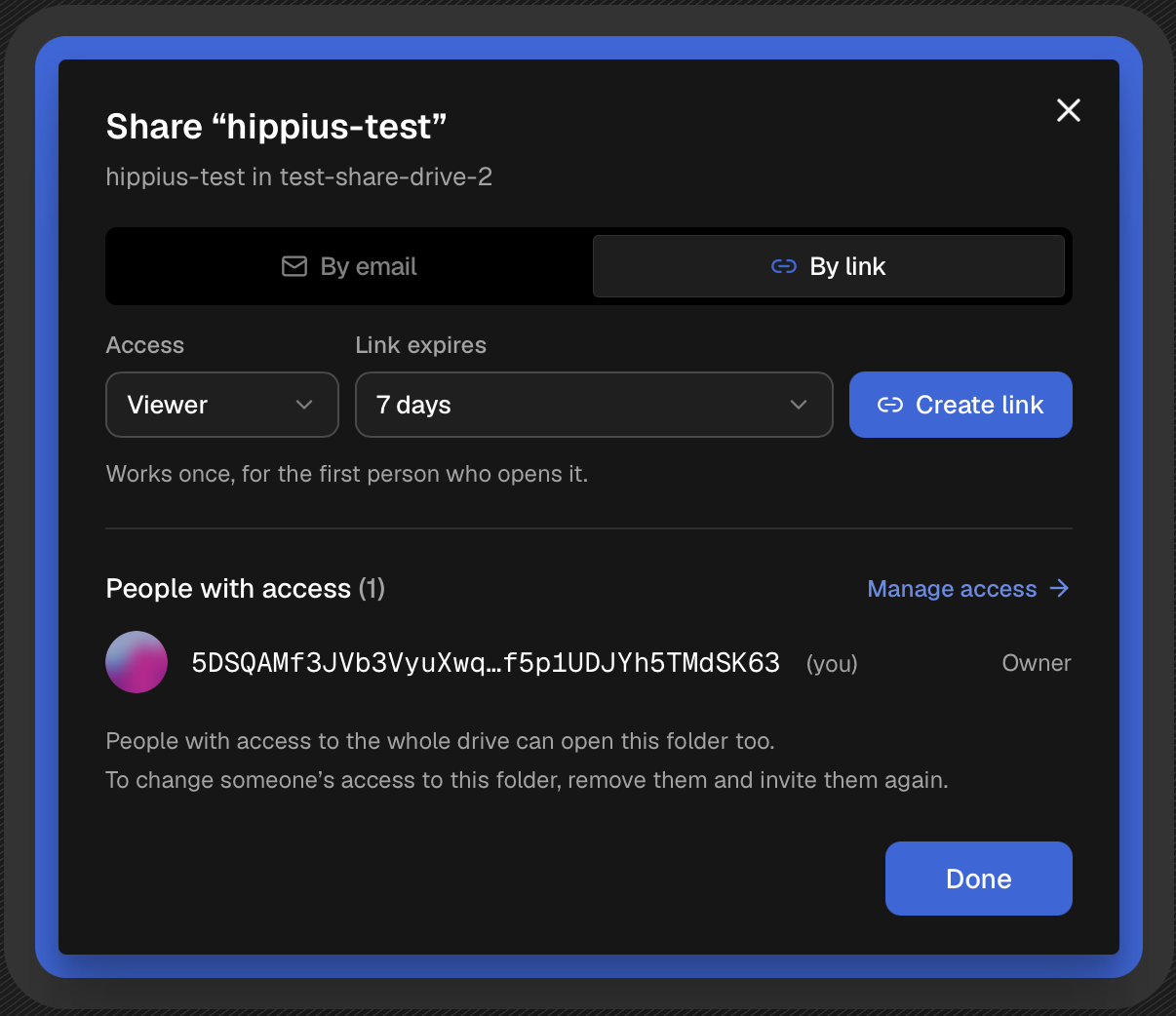 Sharing a single folder from the desktop app