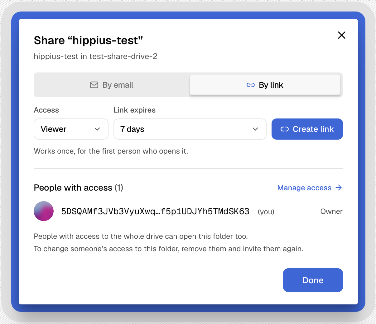Sharing a single folder from the desktop app