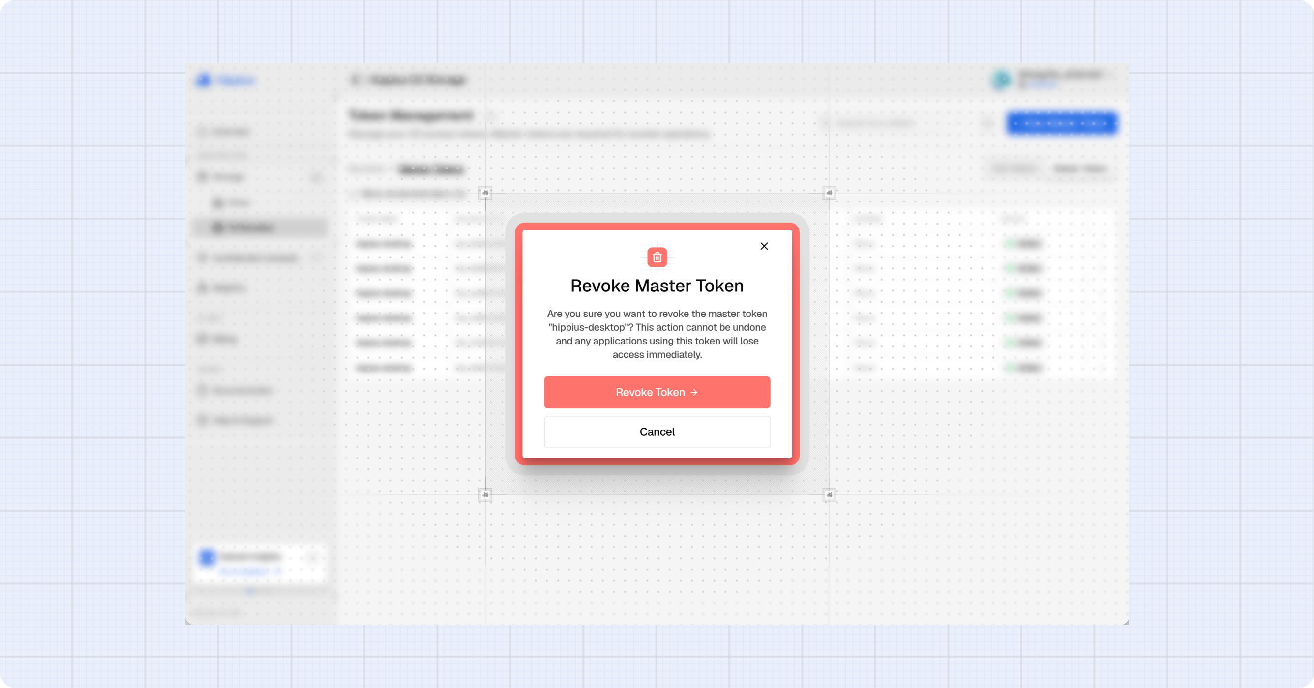 Revoke Master Token Dialog
