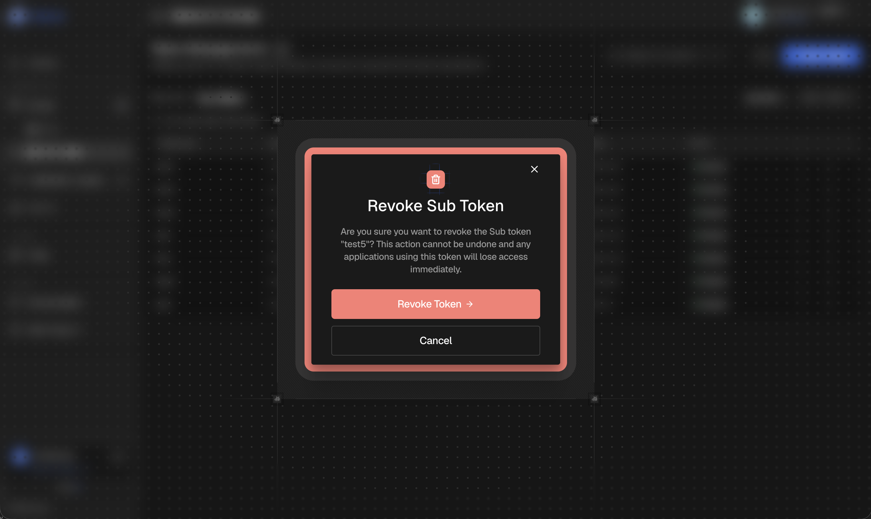 Revoke Sub Token Dialog