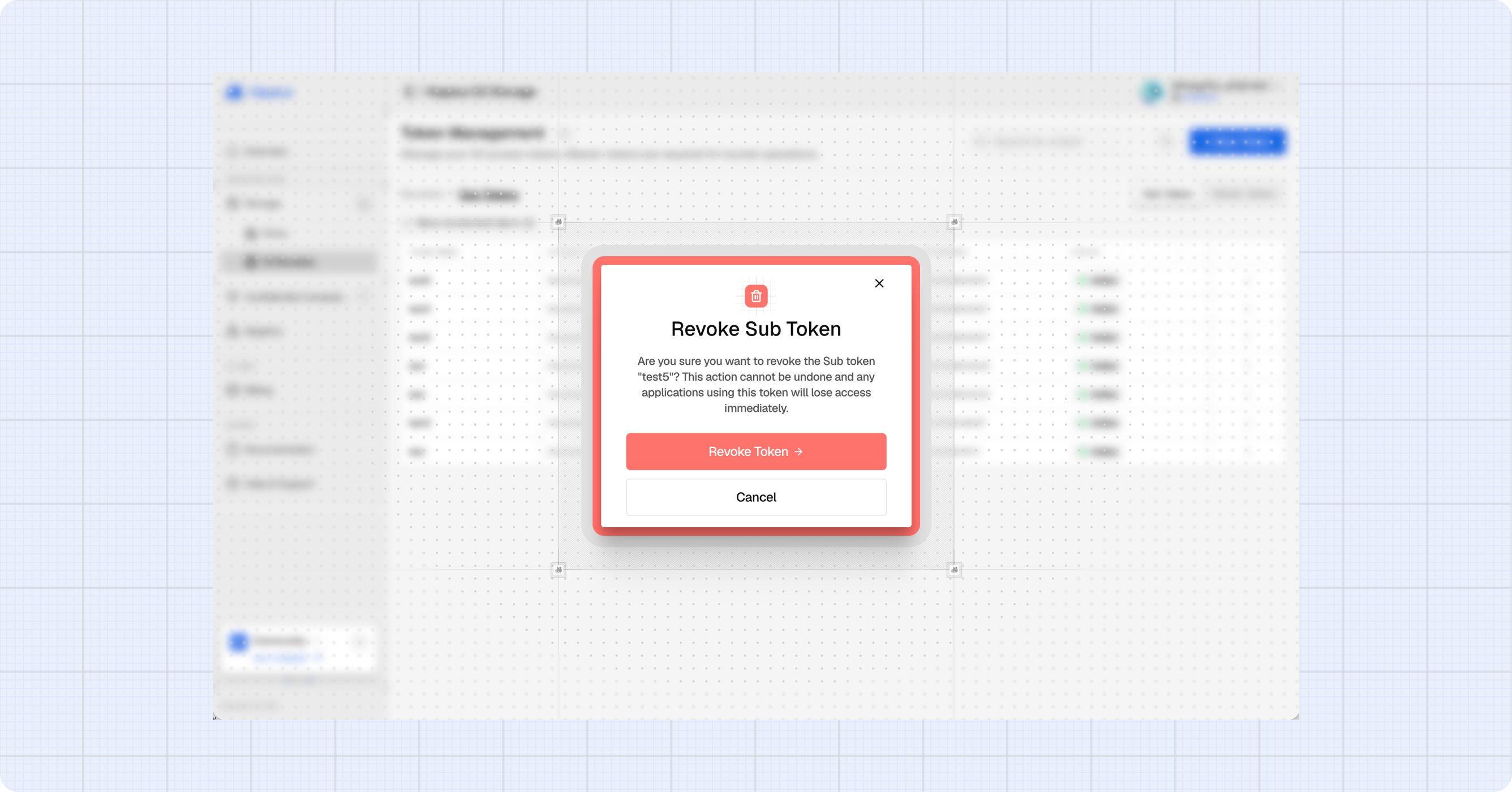 Revoke Sub Token Dialog