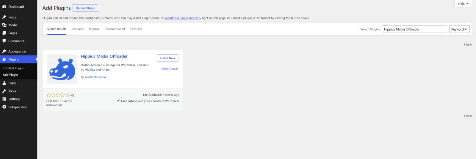 Find Hippius Media Offloader in the WordPress plugin directory.