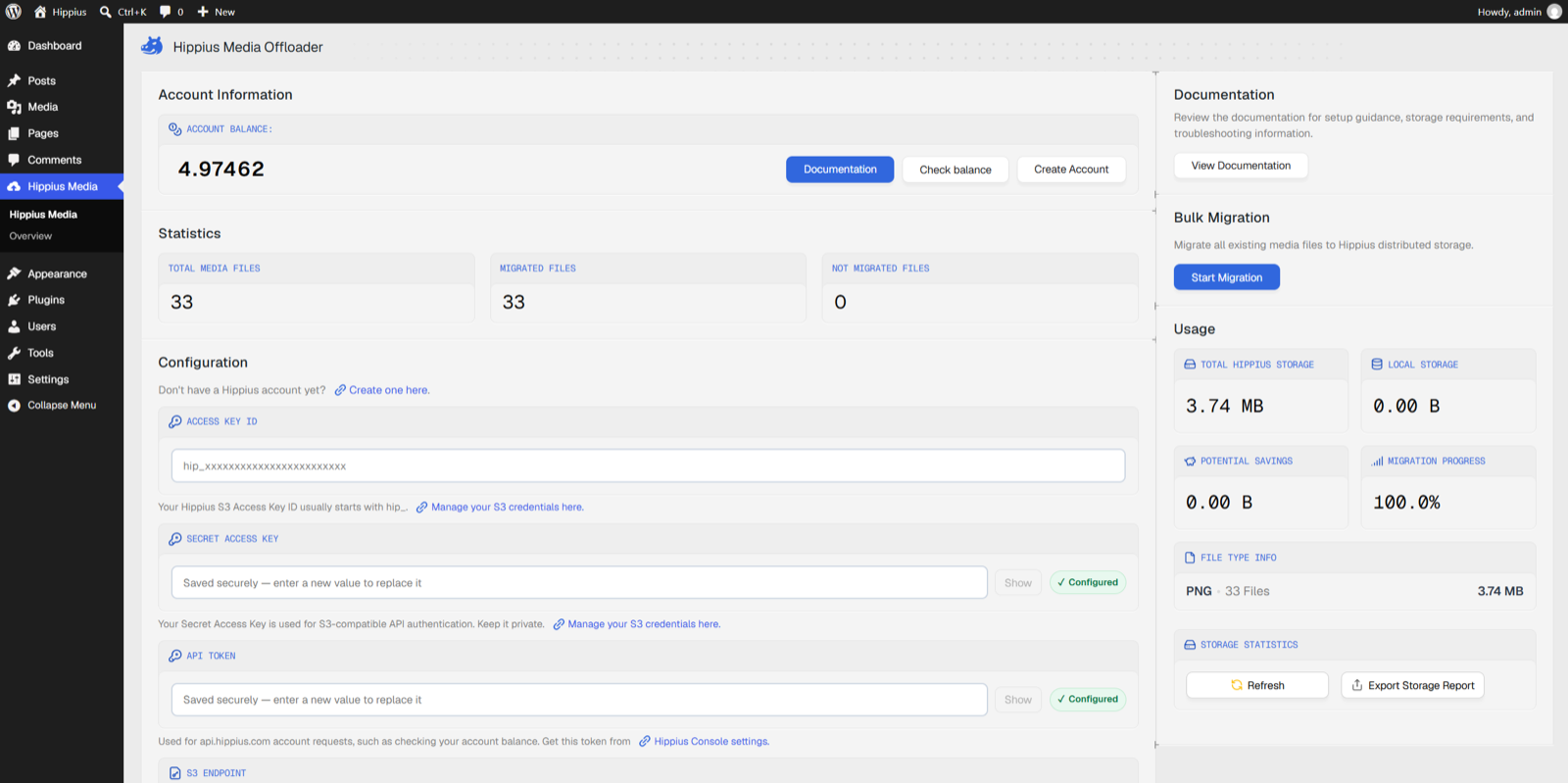 Statistics and usage once your media is on Hippius.
